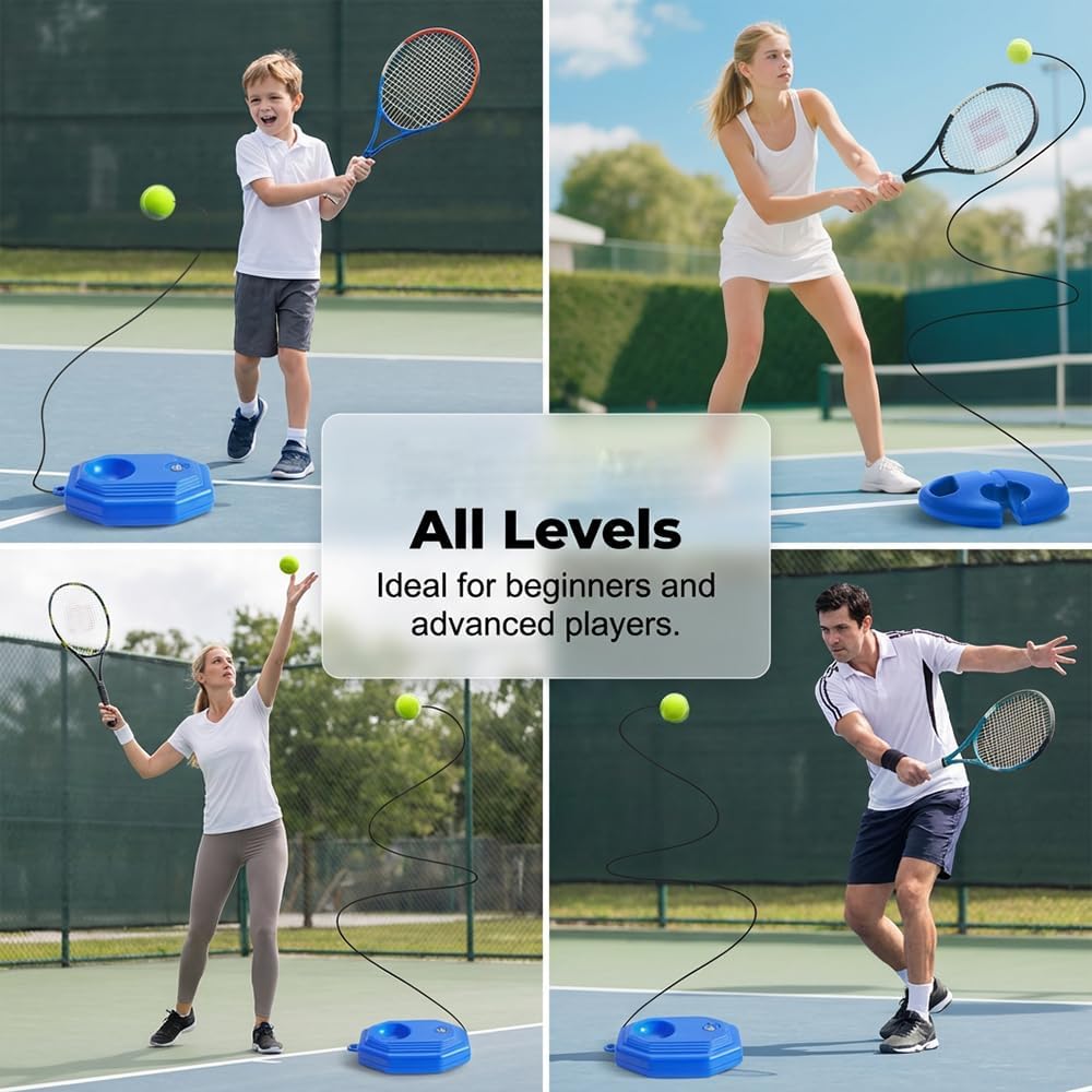 Wegodal Tennis Ball Training Baseboard, 2026 Upgrade Portable Tennis Trainer for Home use with Weighted Base, Portable Tennis Rebounder for Outdoor Backyard - Image 5
