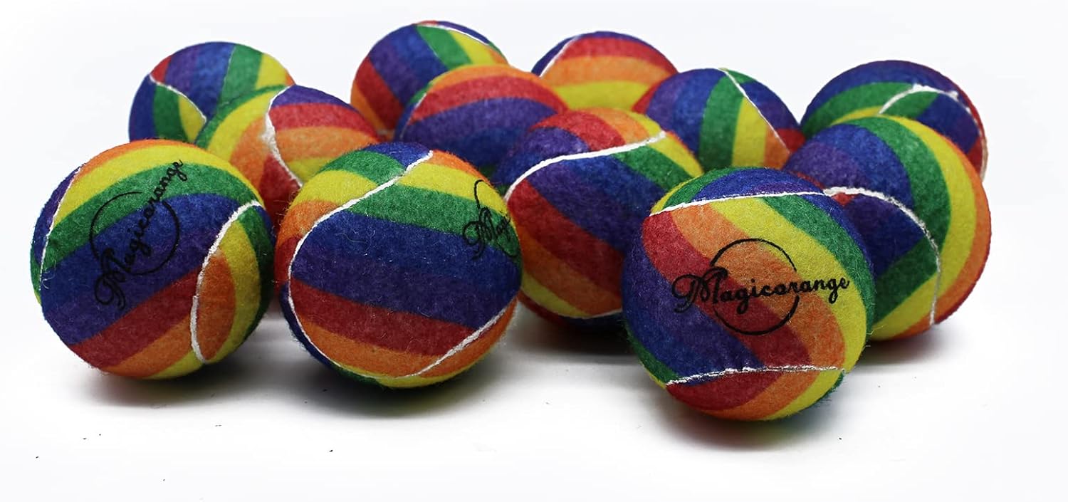 Magicorange Tennis Balls, 12 Pack Advanced Training Tennis Balls Practice Balls, Pet Dog Playing Balls, Come with Mesh Bag for Easy Transport, Good for Beginner Training Ball - Image 3