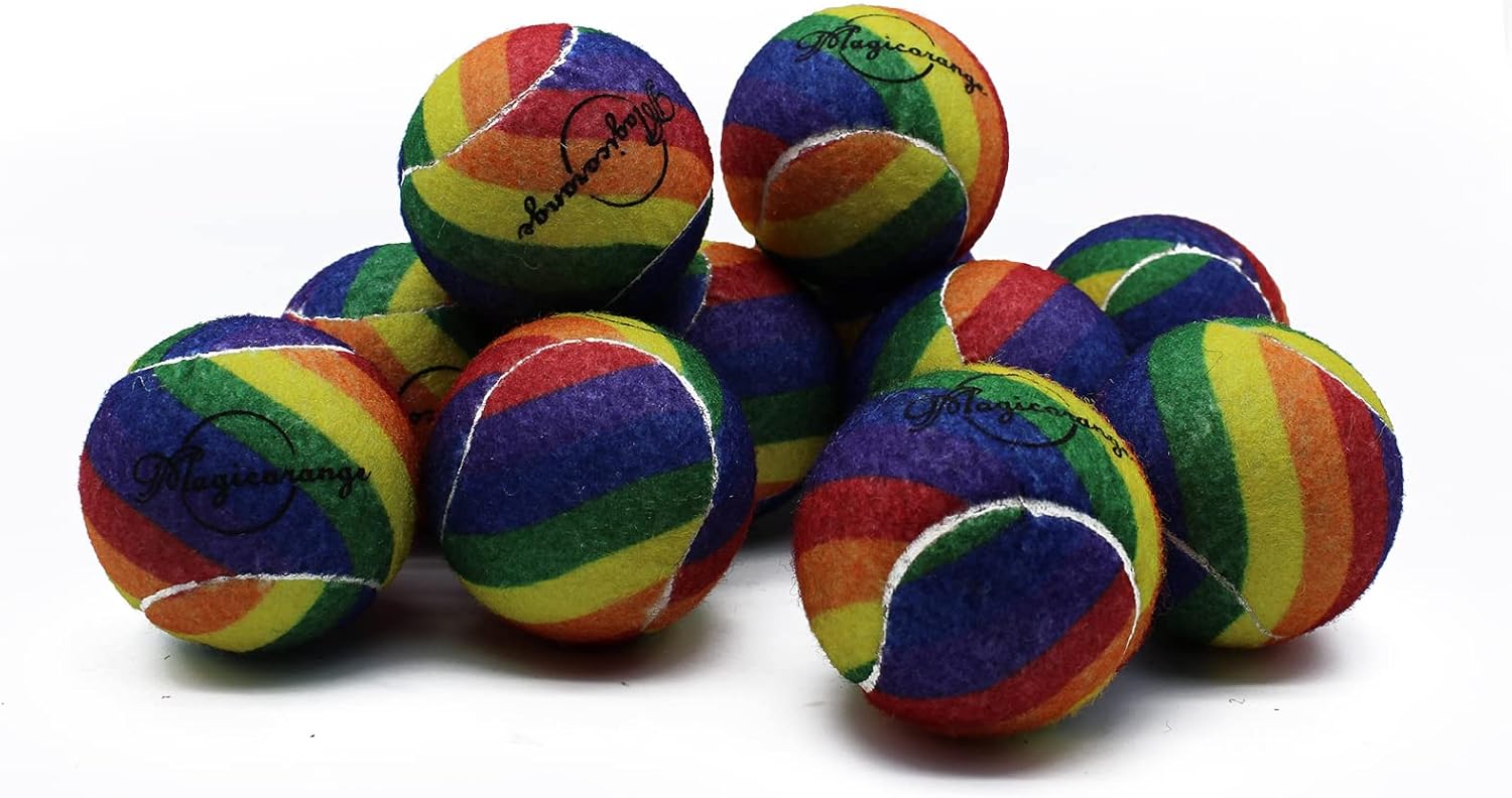 Magicorange Tennis Balls, 12 Pack Advanced Training Tennis Balls Practice Balls, Pet Dog Playing Balls, Come with Mesh Bag for Easy Transport, Good for Beginner Training Ball - Image 4