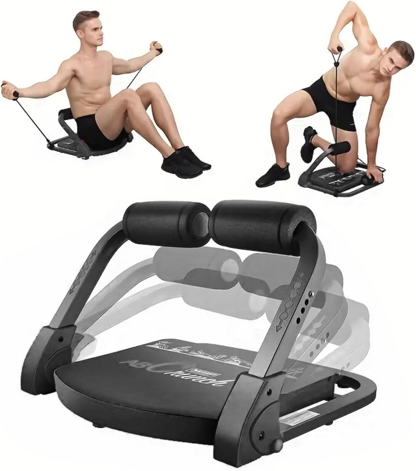 Ab Machine Ab Workout Equipment Sit Up Machine & Exercise Equipment Ab Crunch Machine for Stomach Workout Ab Core Trainer Abdominal Machine for Home Gym with Resistance Bands - Image 5