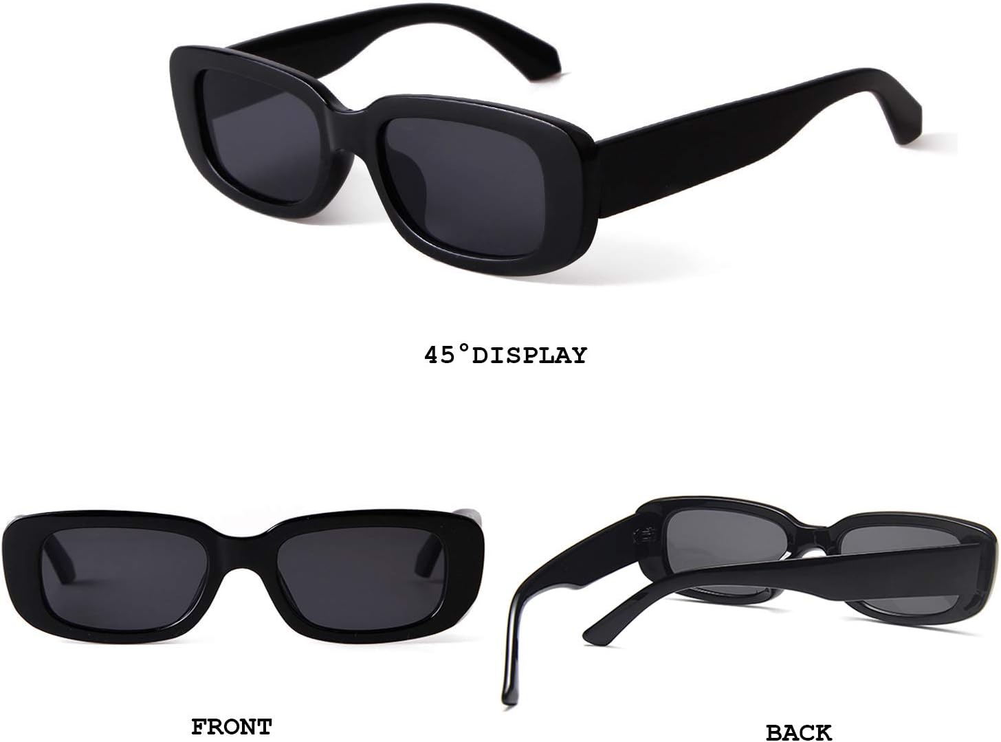 BUTABY Rectangle Sunglasses for Women Retro Driving Glasses 90’s Vintage Fashion Narrow Square Frame UV400 Protection - Image 2