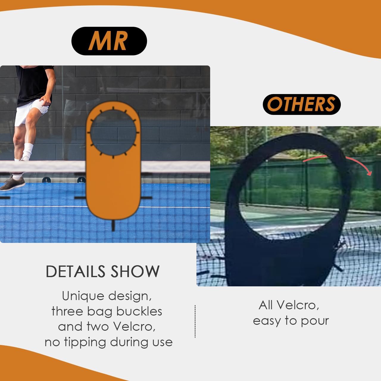 MR Tennis Targets 55"x25" Pop Up Tennis Training Targets with Reinforced Rings, Portable Hitting & Serving Practice Swing Trainer with Carry Bag, 2 Pack - Image 6