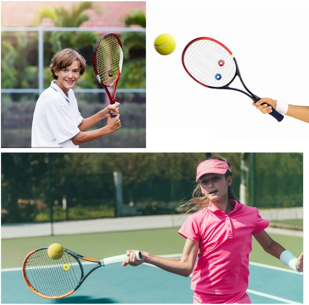 4 Piece Rubber Tire Shape Vibration Dampener Perdurable Tennis Racket Shock Absorber Soft Tennis Accessory Great for Tennis Players - Image 7