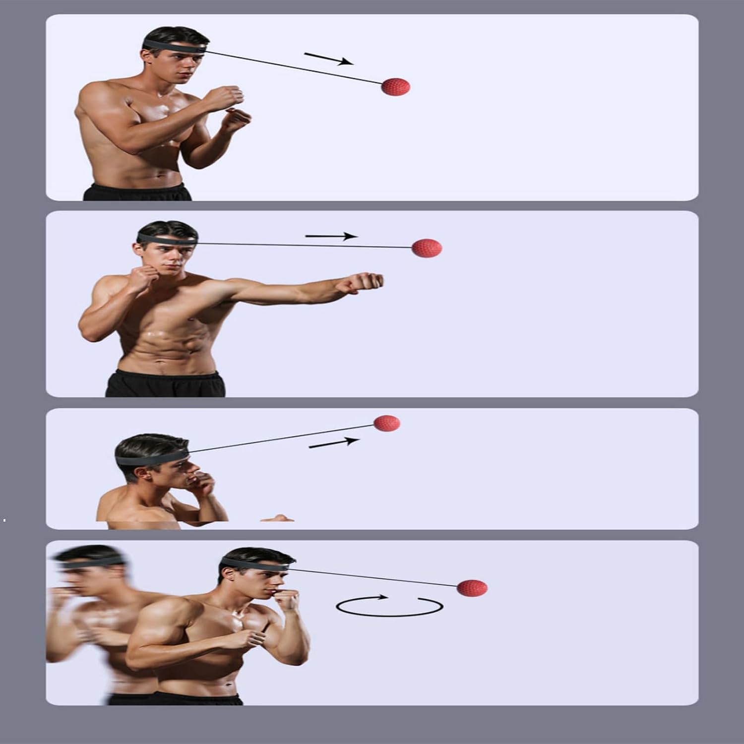Weiaiji Boxing Reflex Ball, Training Boxing Equipment Combat Speed for Both Adults and Children, improving Hand Eye Coordination, Speed, and Combat Response - Image 4