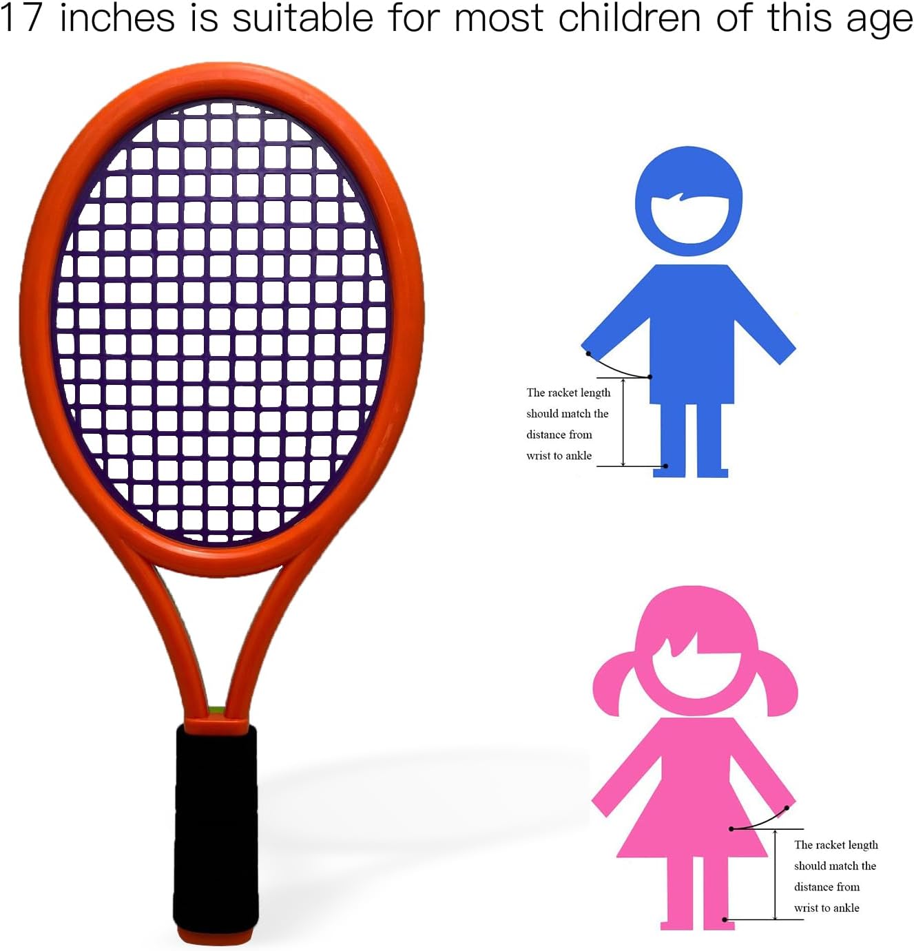 Tennis Racket Set for Children,17 Inch Racquet with 1 Tennis Balls,4 Badminton Shuttlecocks and 3 Soft Balls for Toddler Indoor/Outdoor Sports - Image 4