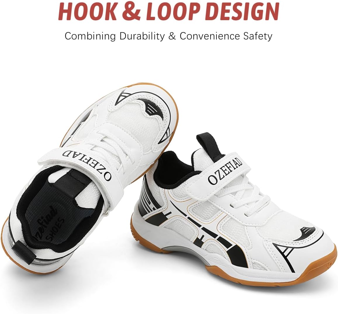 Boys Girls Badminton Shoes Kids Court Tennis Shoes Pickleball Racket Sneakers for Child Comfort Non Marking Anti-Slip Sport Squash Shoes (Little Kids/Big Kids) - Image 6