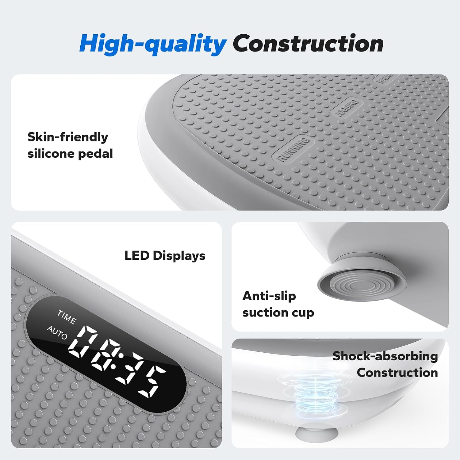 MERACH Vibration Plate Exercise Machine, Vibration Plate 440 Lbs Capacity, Bluetooth and Silicone Pedal, Stimulate Deep Fat, Vibration Plate for Lymphatic Drainage, Vibrating for Weight Loss - Image 6