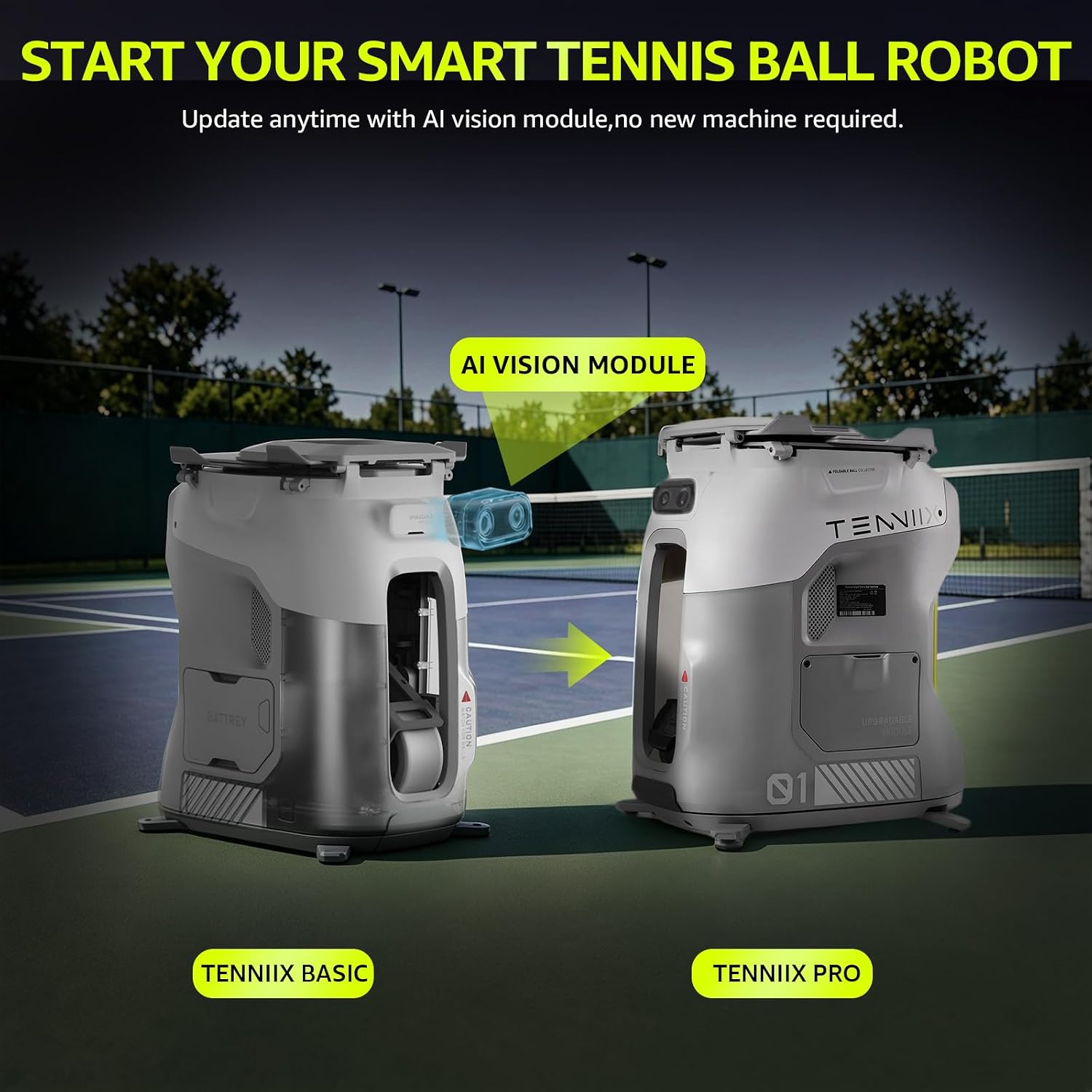 Basic Tennis Ball Machine, 18.7LB Portable Tennis Robot, 4H Runtime & 100+ Ball Capacity, Smart App & Voice Control, Multi-Training Mode, LED Display, 75MPH, Ideal for Beginners & Pro - Image 6