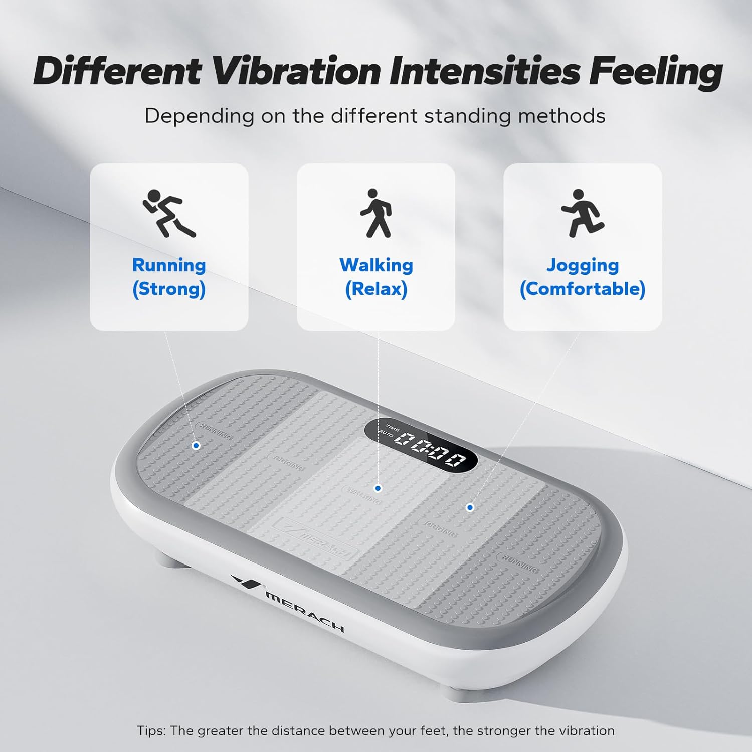 MERACH Vibration Plate Exercise Machine, Vibration Plate 440 Lbs Capacity, Bluetooth and Silicone Pedal, Stimulate Deep Fat, Vibration Plate for Lymphatic Drainage, Vibrating for Weight Loss - Image 4