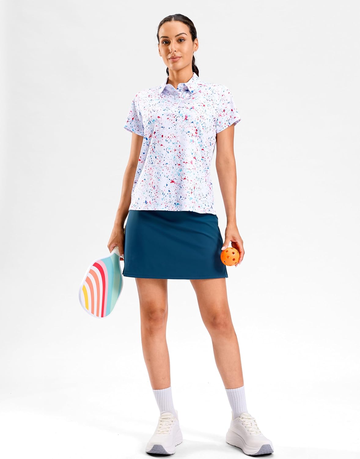 SANTINY Golf Polo Shirts for Women Short Sleeve Quick Dry 3 Buttons Collared Pickleball Shirt Summer Golf Tennis Tops - Image 3