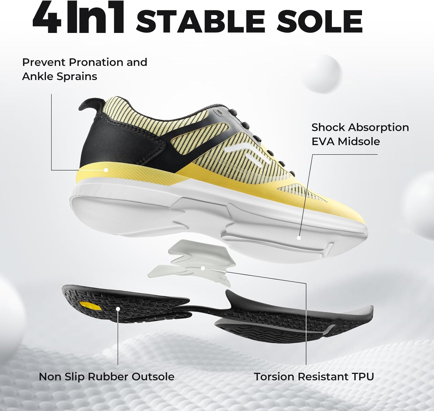 FitVille Extra Wide Pickleball Shoes for Men, All Court Tennis Sneakers Shoes with Arch Support - Image 6