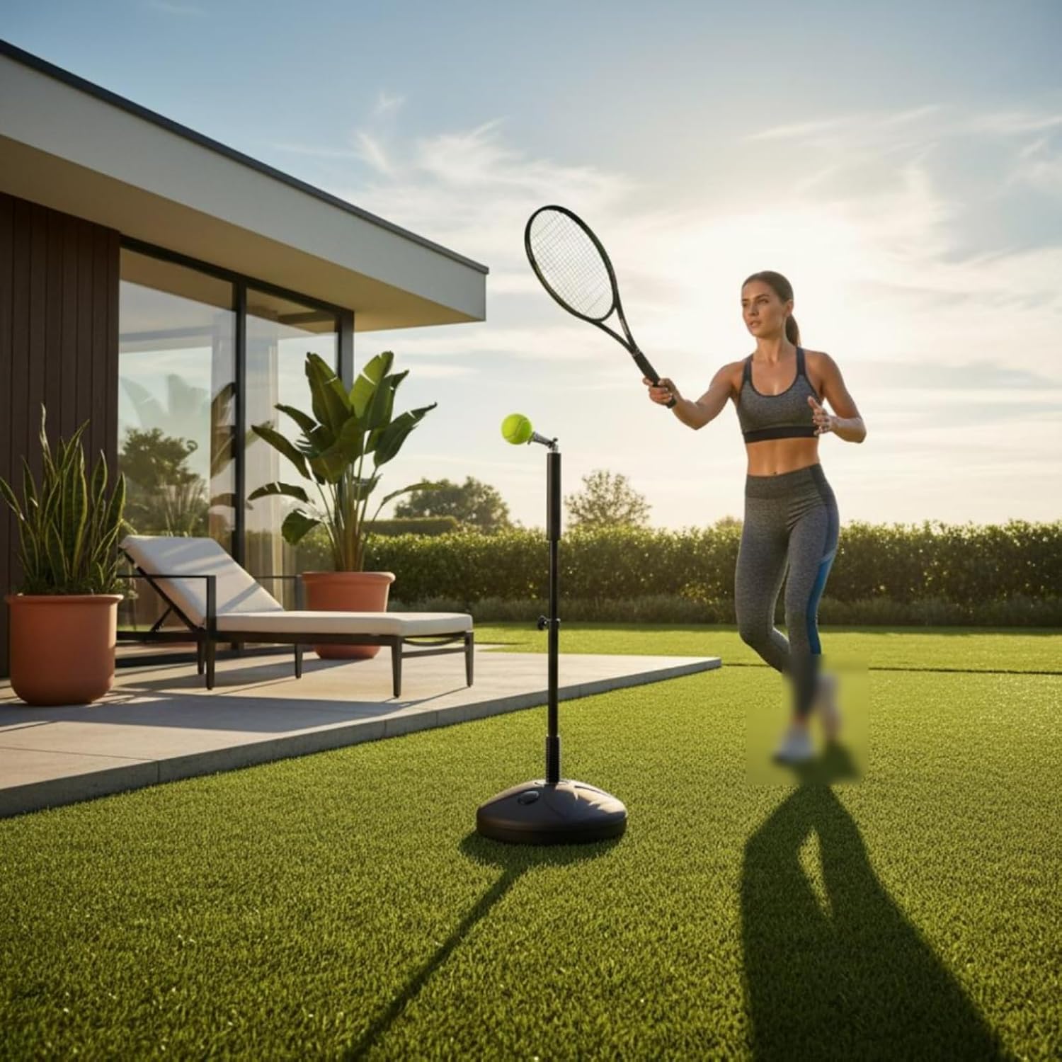 Tennis Serve Stable Return Practice Beginner Friendly Sports Training Gear for Beginners, Beginner Basic Model Tennis Trainer 6 Training Modes/Adjustable Height - Image 6