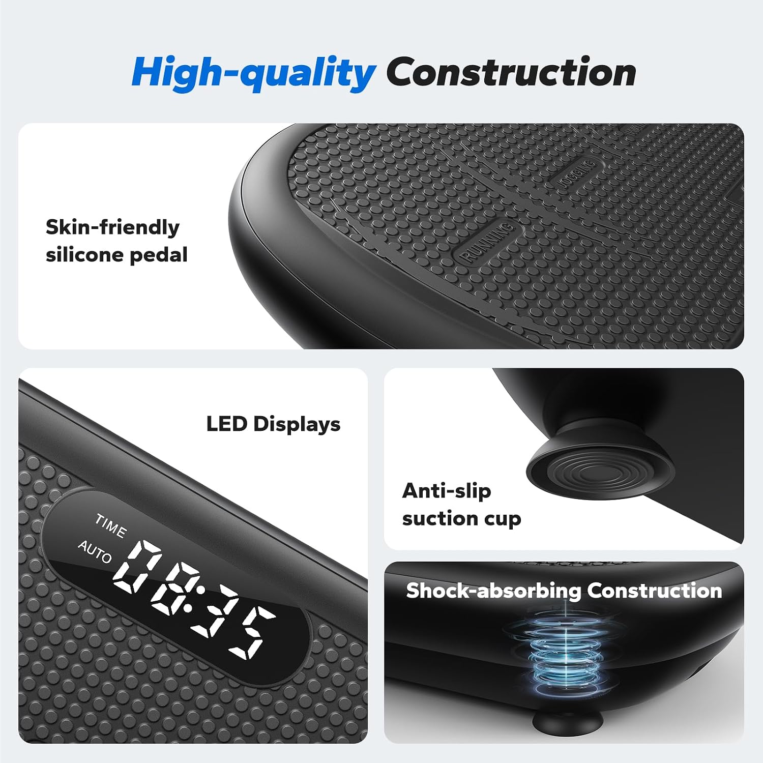 MERACH Vibration Plate Exercise Machine, Vibration Plate 440 Lbs Capacity, Bluetooth and Silicone Pedal, Stimulate Deep Fat, Vibration Plate for Lymphatic Drainage, Vibrating for Weight Loss - Image 6