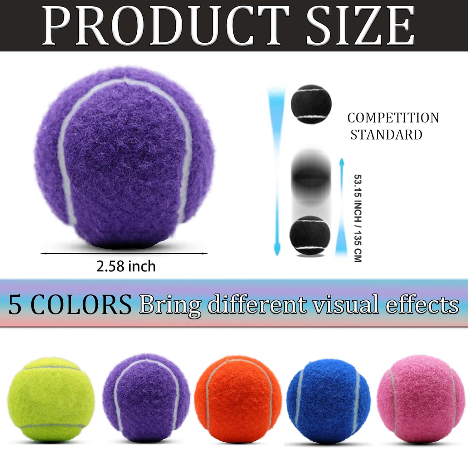 Swingers Tennis Balls,Training Exercise Balls for Pet Dog, High Elasticity Practice Tennis Balls for Beginner, with Mesh Carry Bag Easy to Transport - Image 4
