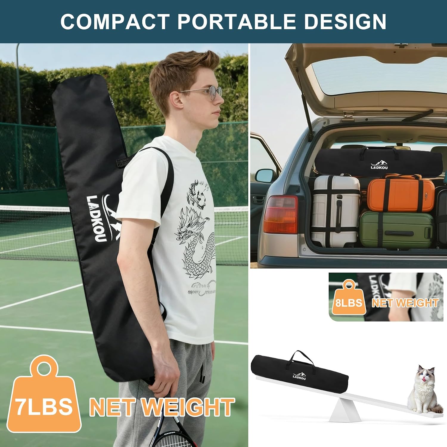 Extra Large Tennis Ball Hopper, Holds 200 Balls, Foldable Tennis Ball Basket with Wheels & Removable Bag, Lightweight Pickleball Caddy Cart for Baseball/Softball, for Training/Teaching - Image 5