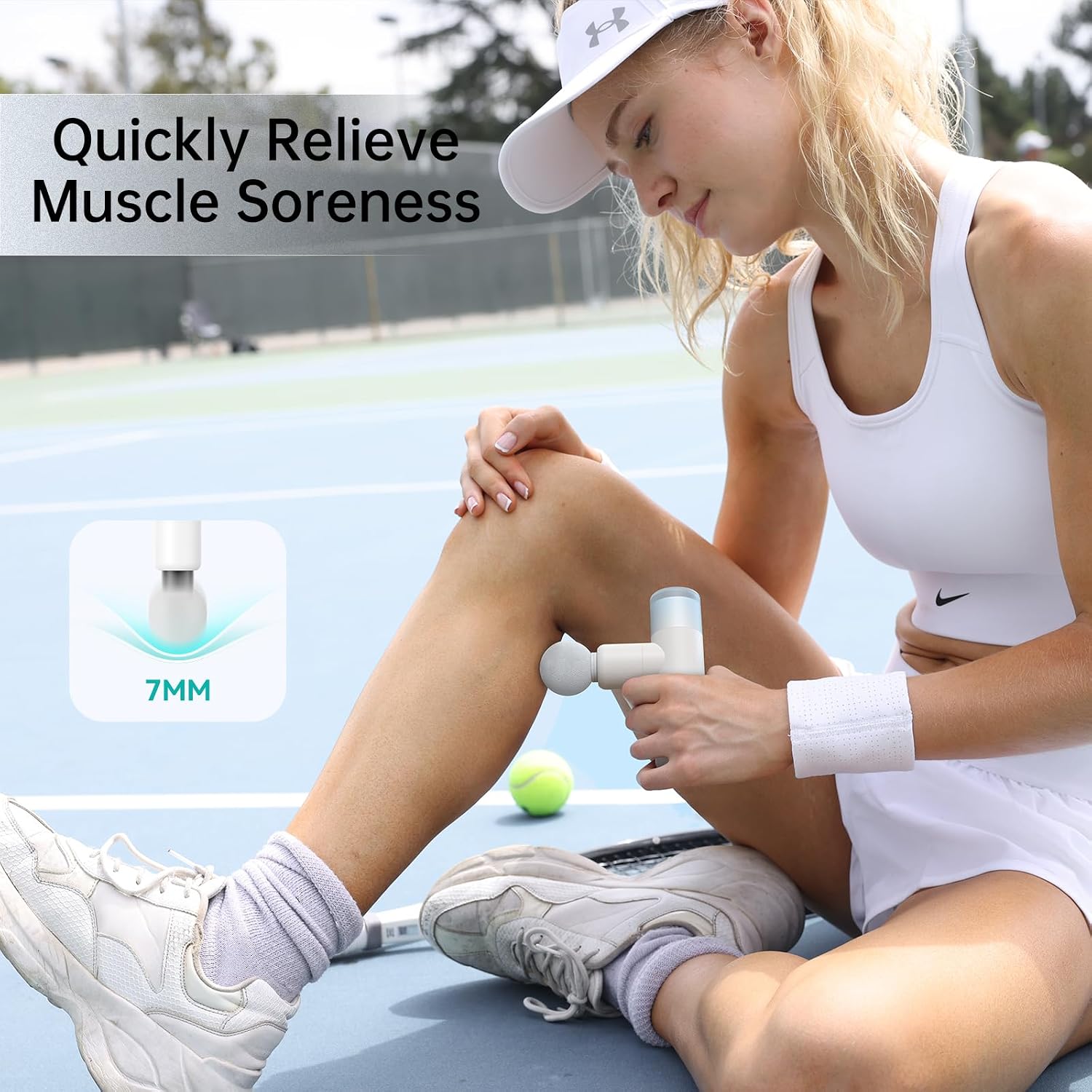 Opove M3 Mini Massage Gun for Back Pain Relief, with Facial Mode, 7mm Amplitude, 4 Vibration Levels Ultralight Portable and Rechargeable Fascia Gun Active Recovery Women Presents - Image 3