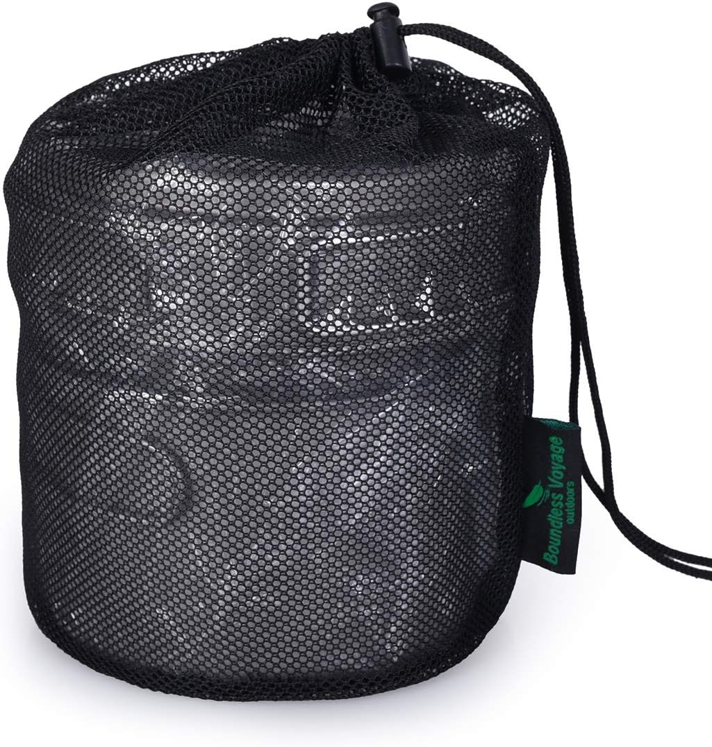 iBasingo 5pcs Black Mesh Nylon Sack With Drawstring - Durable Small Travel Sleeping Bag Stuff Sack for Cosmetics, Shower Gels, Bottles, Tennis Balls, Golf Balls, Tools - BVP03 - Image 8