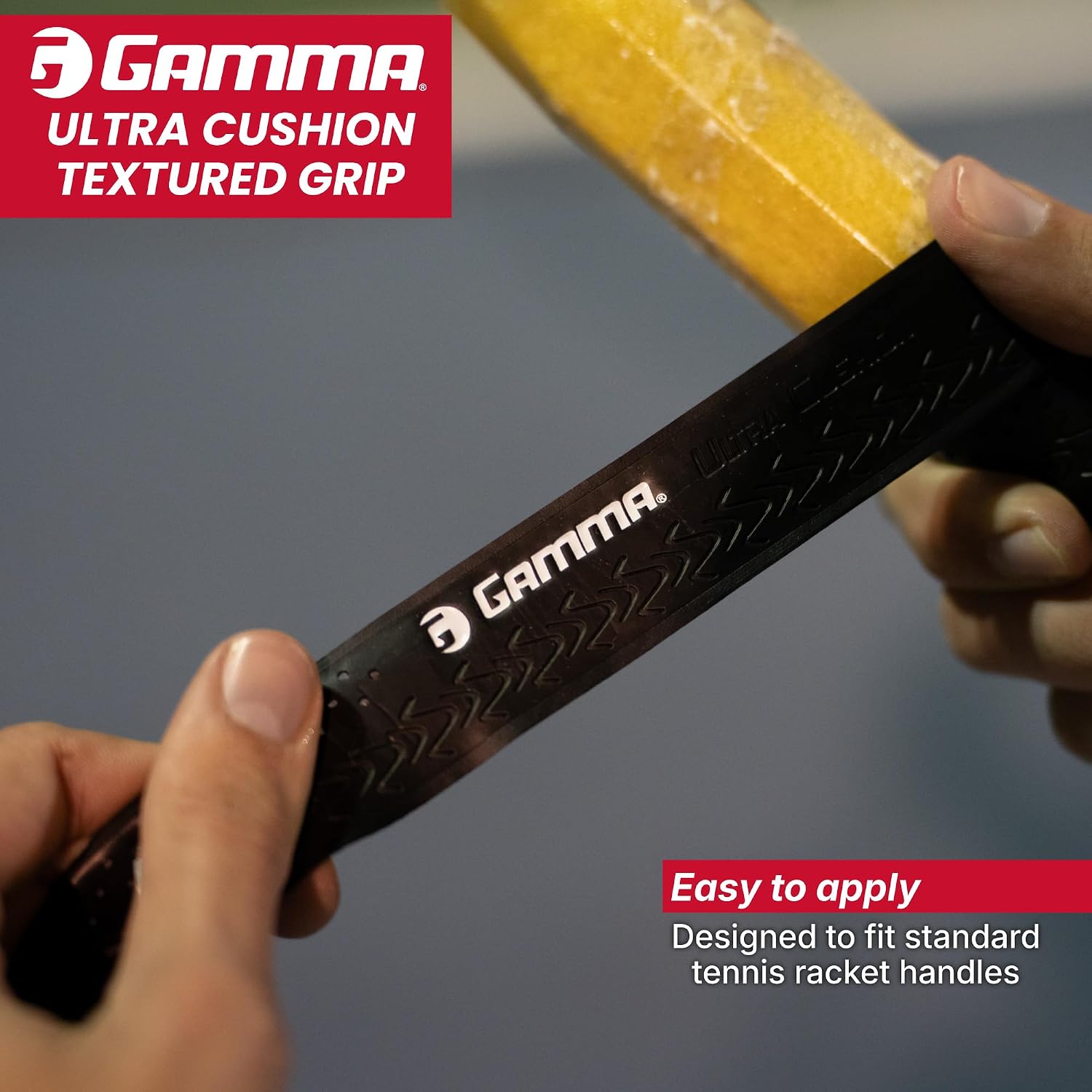 GAMMA Sports Tennis Racquet Ultra Cushion Replacement Grip – Contoured Multi Black with Textured Perforations for Enhanced Absorption, Comfort, and Control - Image 3