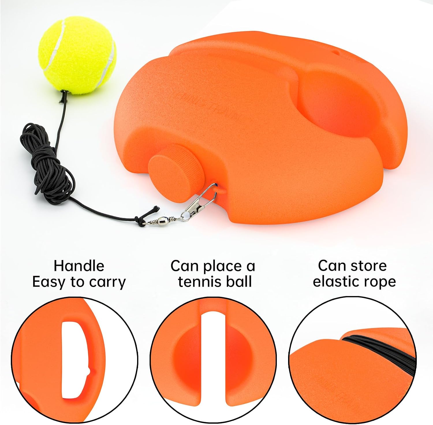 Tennis Trainer Rebound Ball with 3 String Balls, Portable Tennis Training Tool Suitable for Beginners Sport Exercise-Blue - Image 4