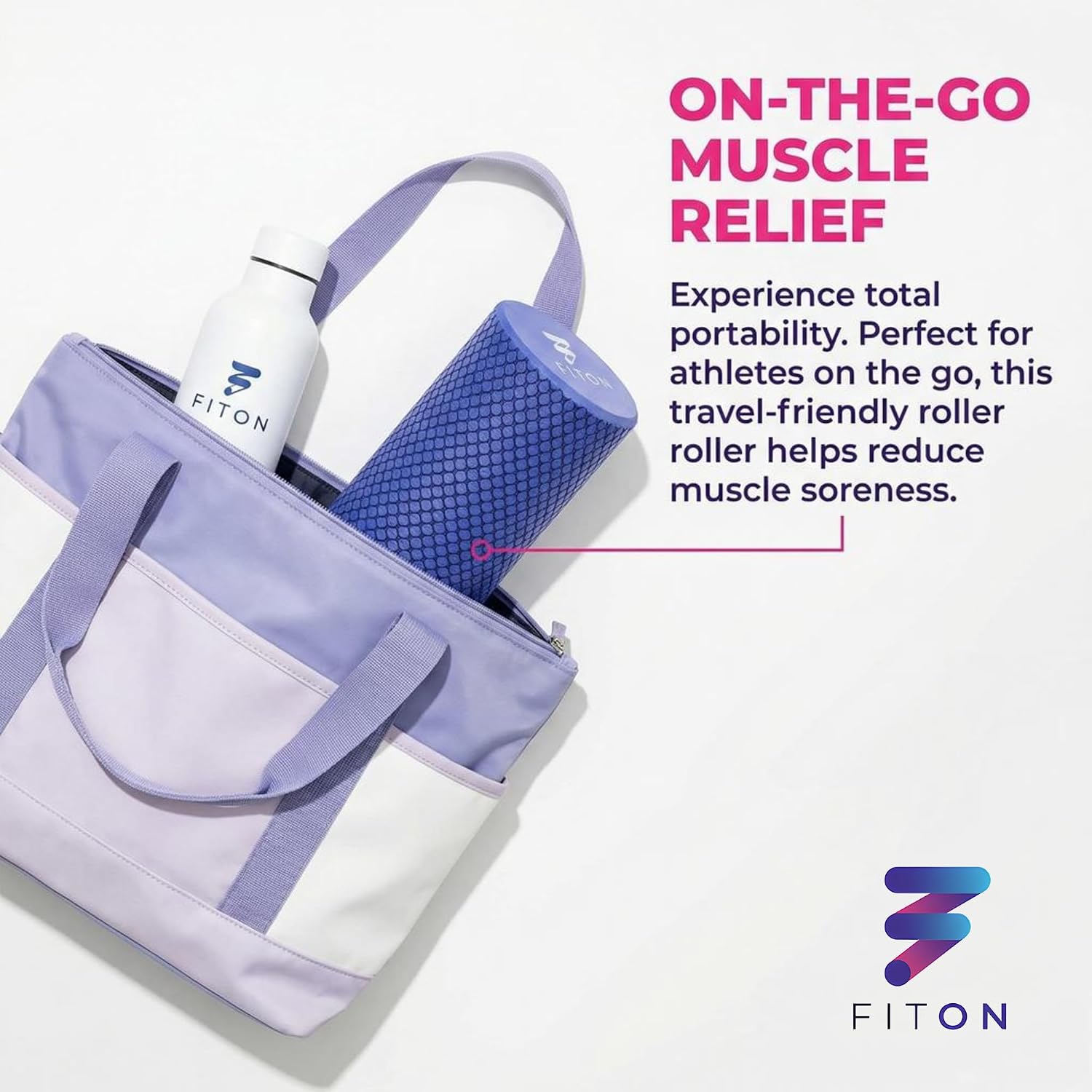 FitOn Foam Roller for Muscle Recovery - Compact and Portable, High-Density Foam Roller for Back Massage & Deep Tissue Relief and Home Exercise, Ideal for Use on Neck & Leg Soreness, 12"x4", Purple - Image 6