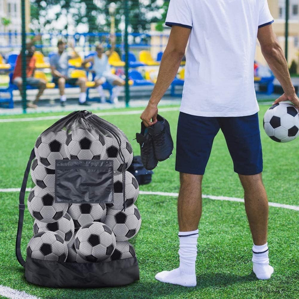 BROTOU Extra Large Mesh Ball Bag, Drawstring Socce Bag for Coach, Use for Basketball, Volleyball, Baseball, Mesh Equipmenbag with Adjustable and Portable Strap - Image 6