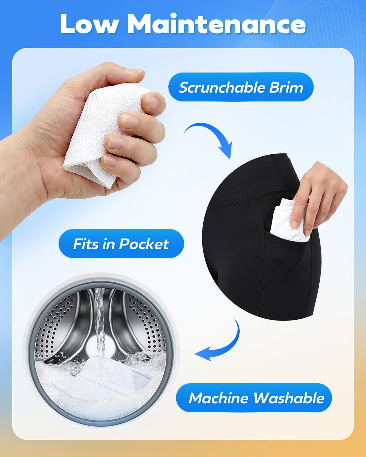 Sport Sun Visor Hat for Women Men - Lightweight Stretchy Polyester Spandex Quick Dry Sweatband Wrinkle Resistant - Image 8