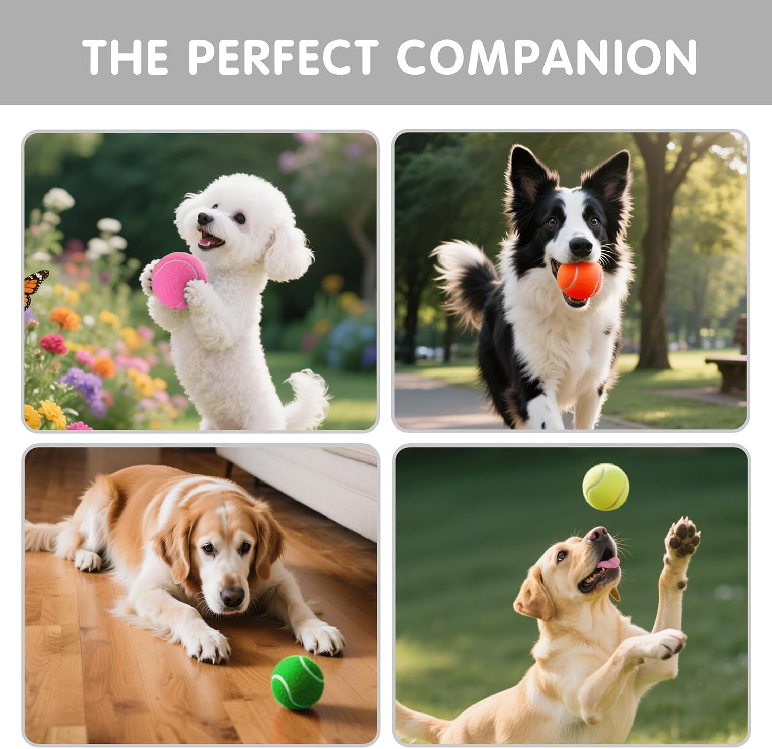 PHOEPET 6-Pack Tennis Balls for Beginner Training Practice- Bulk Dog Balls for Fetch Chew Toys(Mix Colors) - Image 5