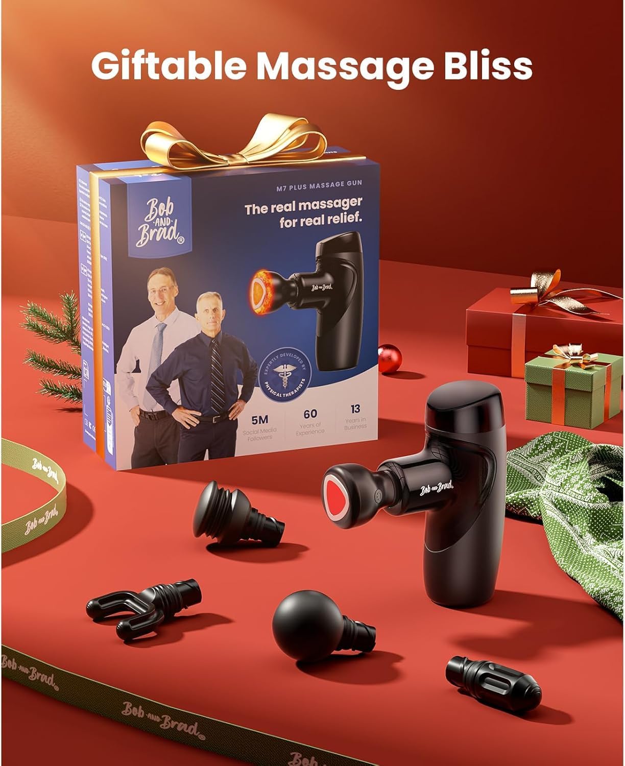 BOB AND BRAD M7 Plus Mini Massage Gun with Heat, FSA Eligible & HSA Approved Deep Tissue Percussion Massager for Back & Neck Stiffness - Portable, Quiet, Ultra-Lightweight - Image 6