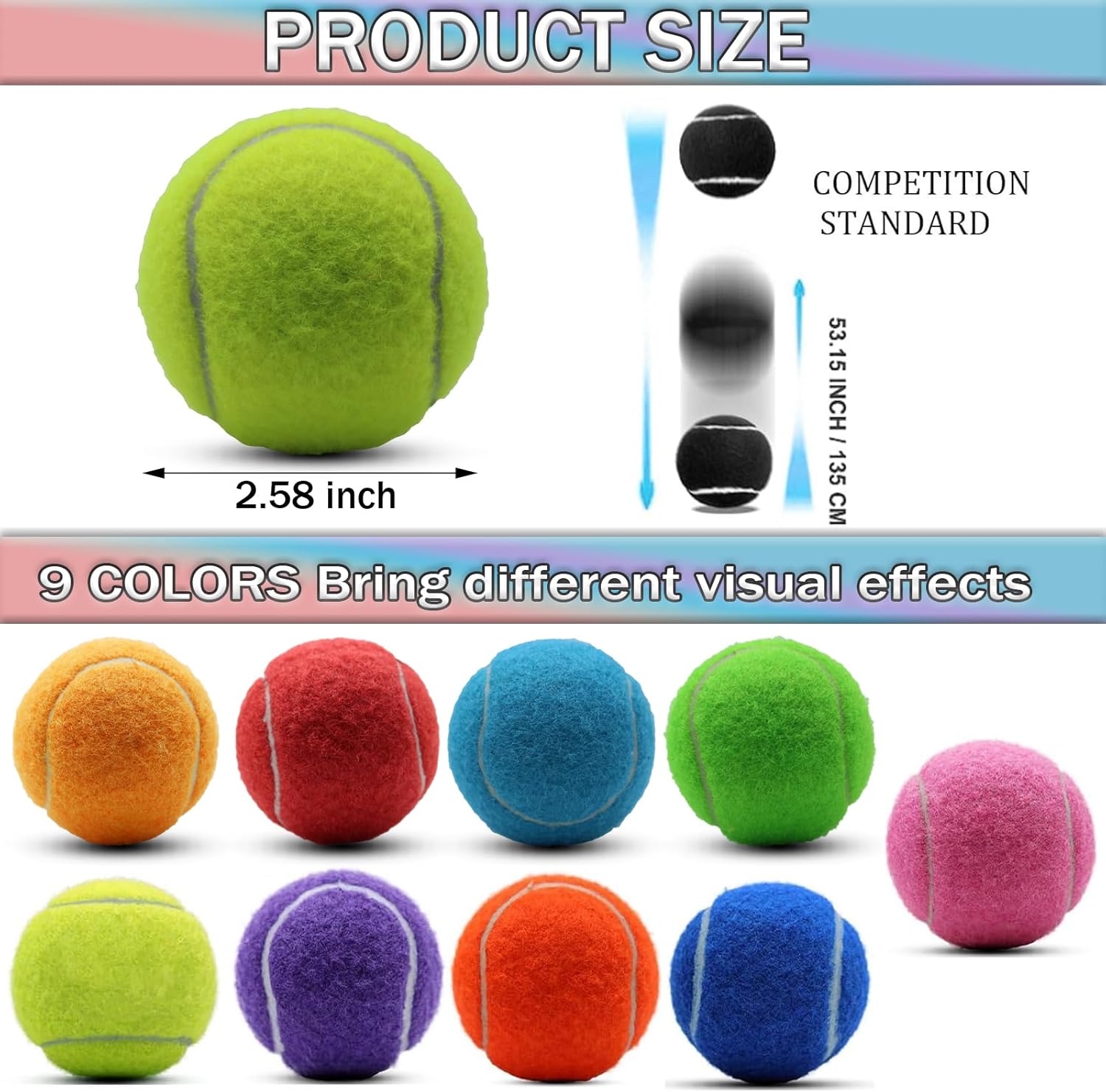 SHYUJAJIE Tennis Balls, 6 Pack Training Tennis Balls,High Elasticity Practice Balls for Beginner, Playing Balls for Dogs - Image 2