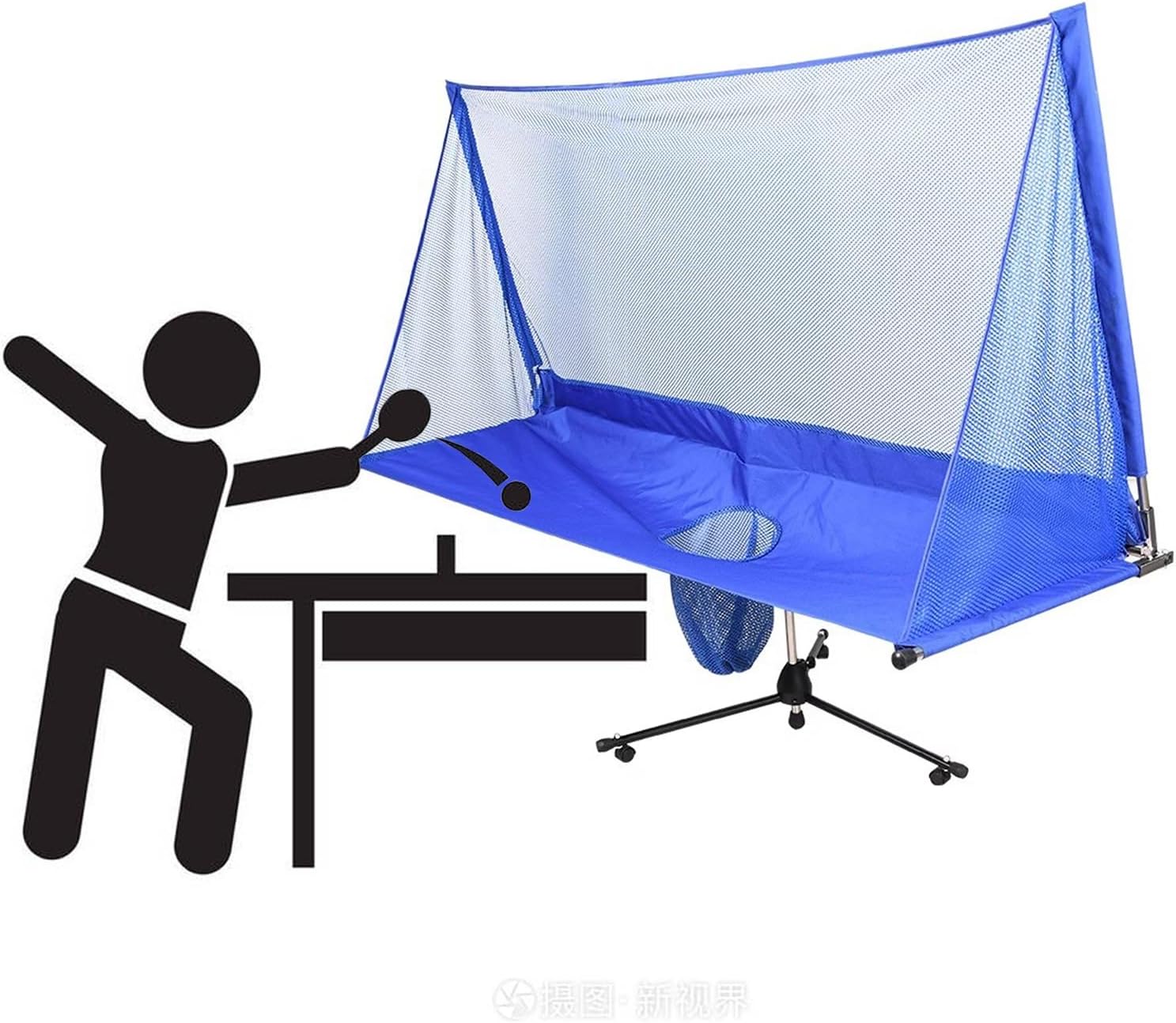 ERRULAN Large Ping Pong Practice Net with Wheels, Foldable Table Tennis Ball Catch Net Equipments for Adults & Kids, Indoor Outdoor Teen Activities - Multi-Ball Training(2m/78.74 in/6.56 ft)