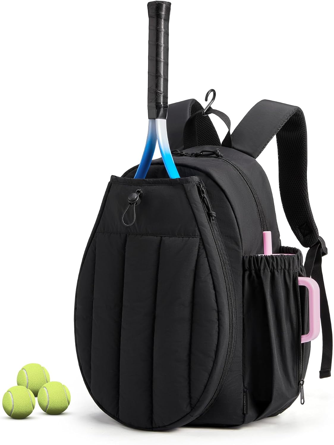 BAGSMART Tennis Gym Bag for Women, Tennis Backpack Holds 2 Rackets with Shoe Compartment, 15.6" Laptop Gym Backpacks for Court, Off-work, Everyday & Overnight Weekend - Image 7