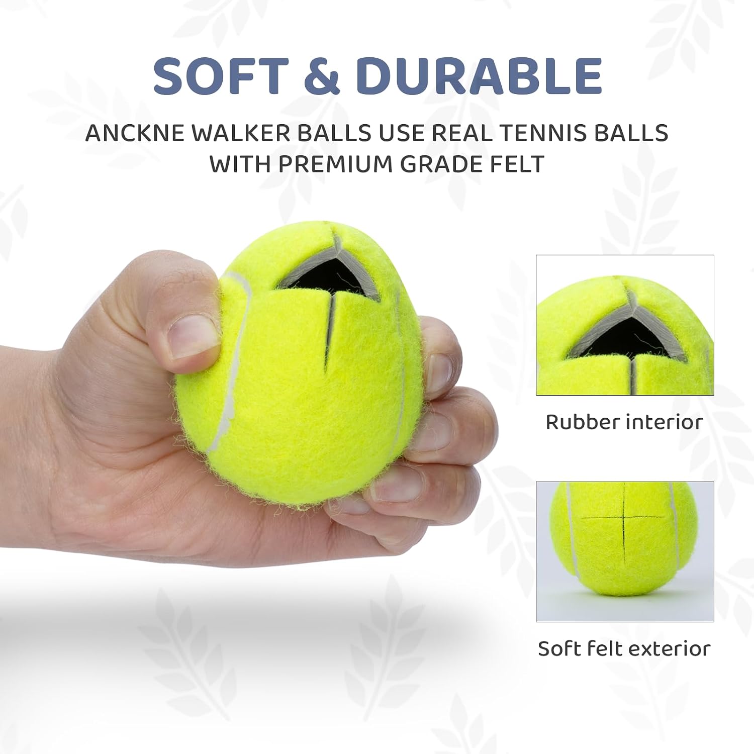 Walker Tennis Balls Precut Tennis Balls for Walkers 4PCS Walkers Legs Universal Precut Glide Balls, Heavy Duty Long Lasting Felt Pad Glide Coverings - Image 3
