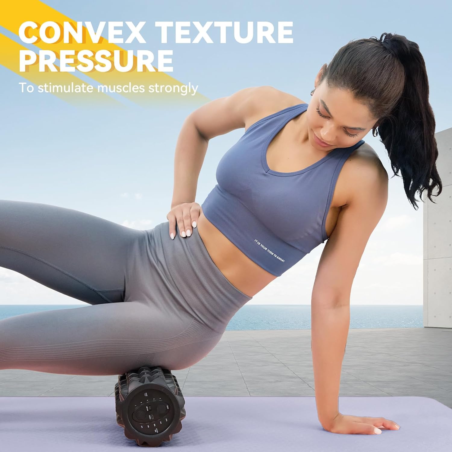 Vibrating Foam Roller, High Density Massage Roller for Back Pain Relief & Muscle Recovery and Physical Therapy, 5-Speed Rechargeable Exercise Roller, 2 Modes - Image 6