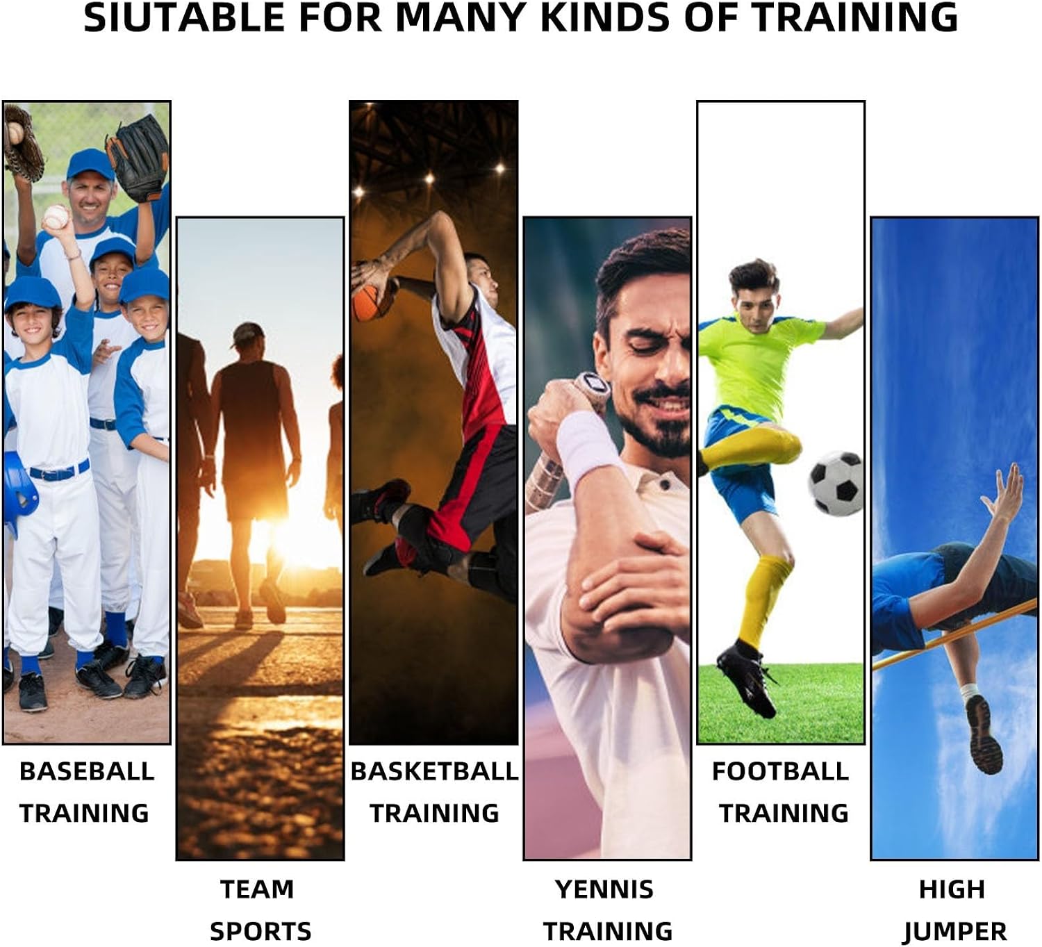 Speed Training Equipment, Resistance Band 80lb Multi-Sport Exercise Set with Handles Help to Improve Focus Explosive Agility Power Suit for Vertical Jumping Baseball Running Football - Image 6
