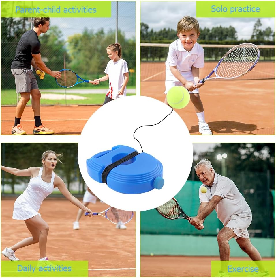 Tennis Trainer with Rebound Ball, Portable Self-Study Practice Kit Includes 6 Tennis Balls & 1 Base, Durable PE Plastic Design for Outdoor Backyard Court Training - Image 8