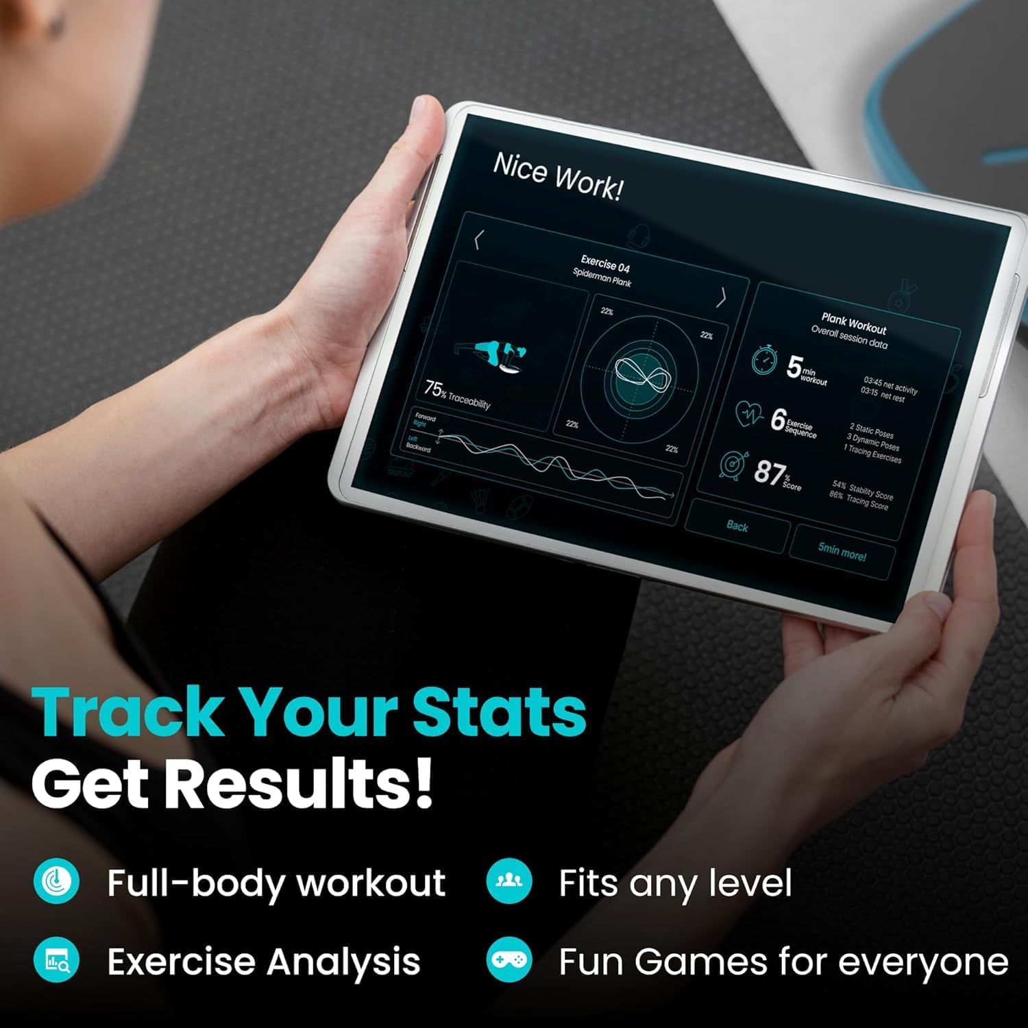 GoBalance Board - App-Enabled Balance Board. Smart Bluetooth Sensor, 12 FREE Interactive Games - Fun, Balance Training and Home Gym Workout! Boost Coordination & Strength for Teens and Adults - Image 8