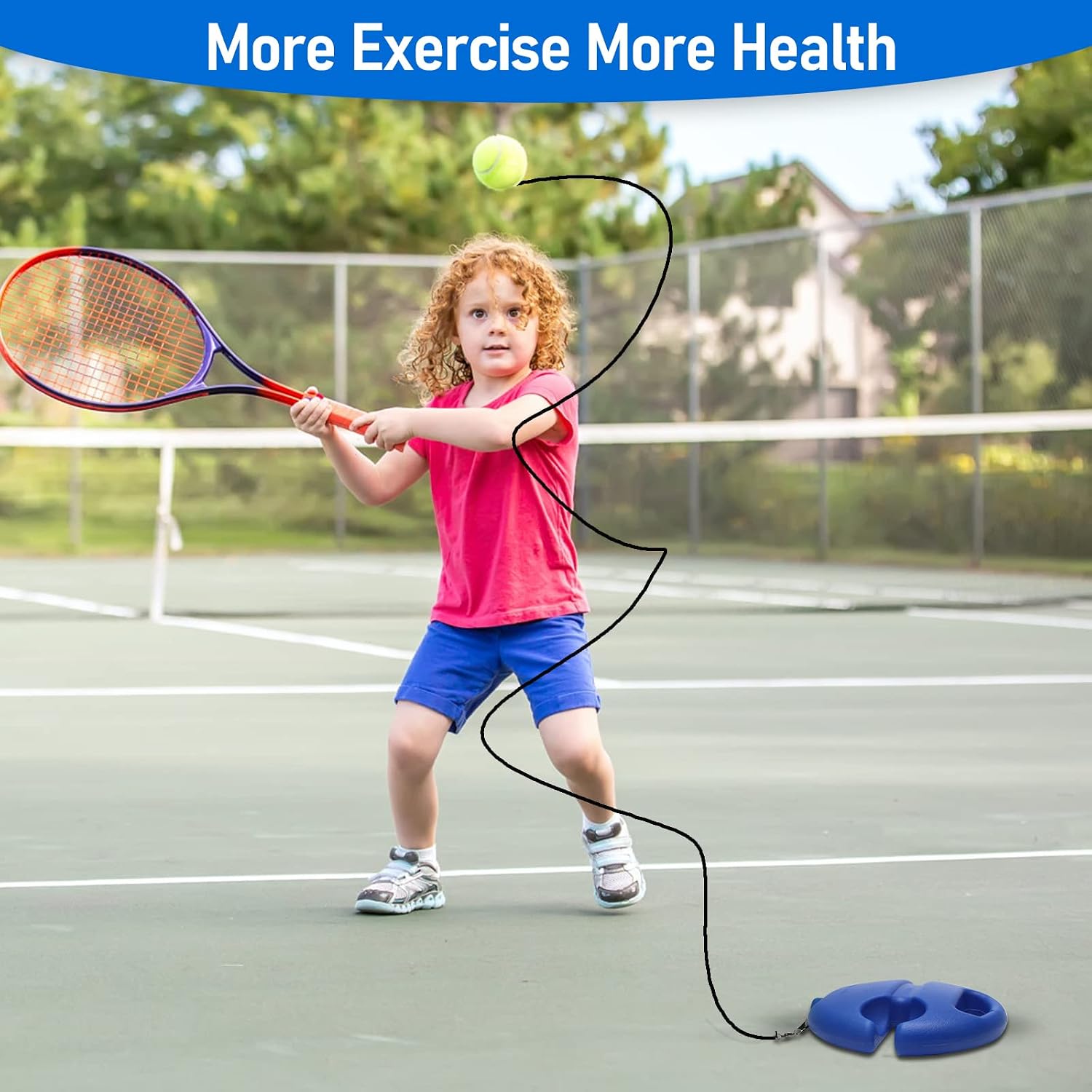 Tennis Trainer Rebound Ball with String Solo Tennis Training Kit Portable Practice Rebounder Equipment Training Tools with Long Elastic Ropes for Adults, Kids, Beginners - Image 6