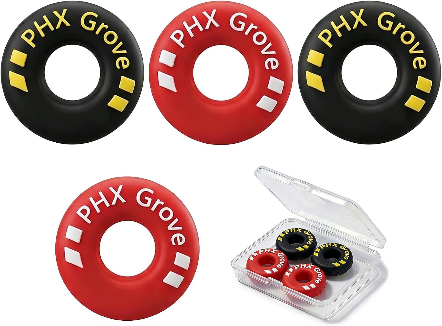 Tire-Shaped Tennis Dampener for Racket, Tennis Racket Vibration Dampener, Rubber Shock Absorber for Strings, Tennis Racquet Dampeners (Include Storage Box)