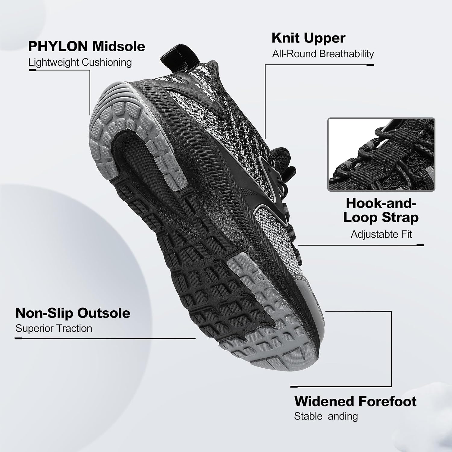 Kids Wide Toe Box Slip On Sneakers - Orthopedic Walking Running Shoes for Boys & Girls - Arch Support Lightweight Athletic Tennis Shoes for Youth - Image 4