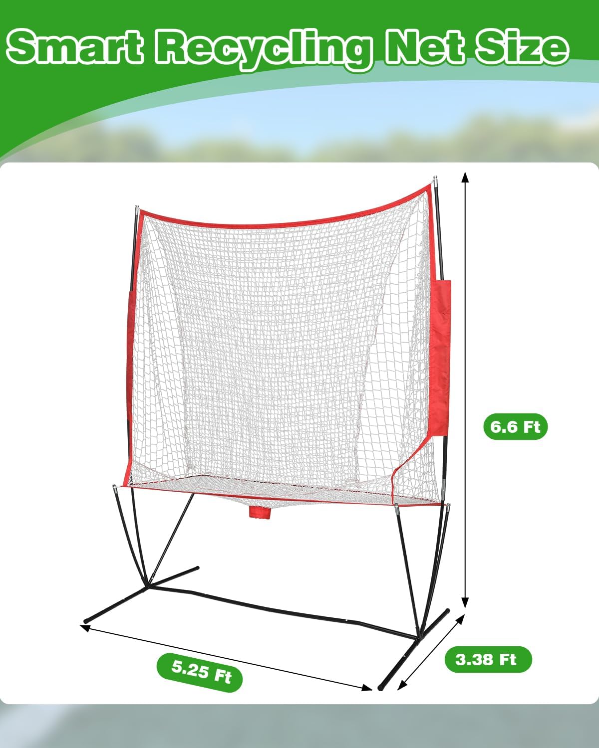 Pickleball and Tennis Return net, 6 x 7ft Portable Polyester Mesh and Fiberglass Frame, - Image 2