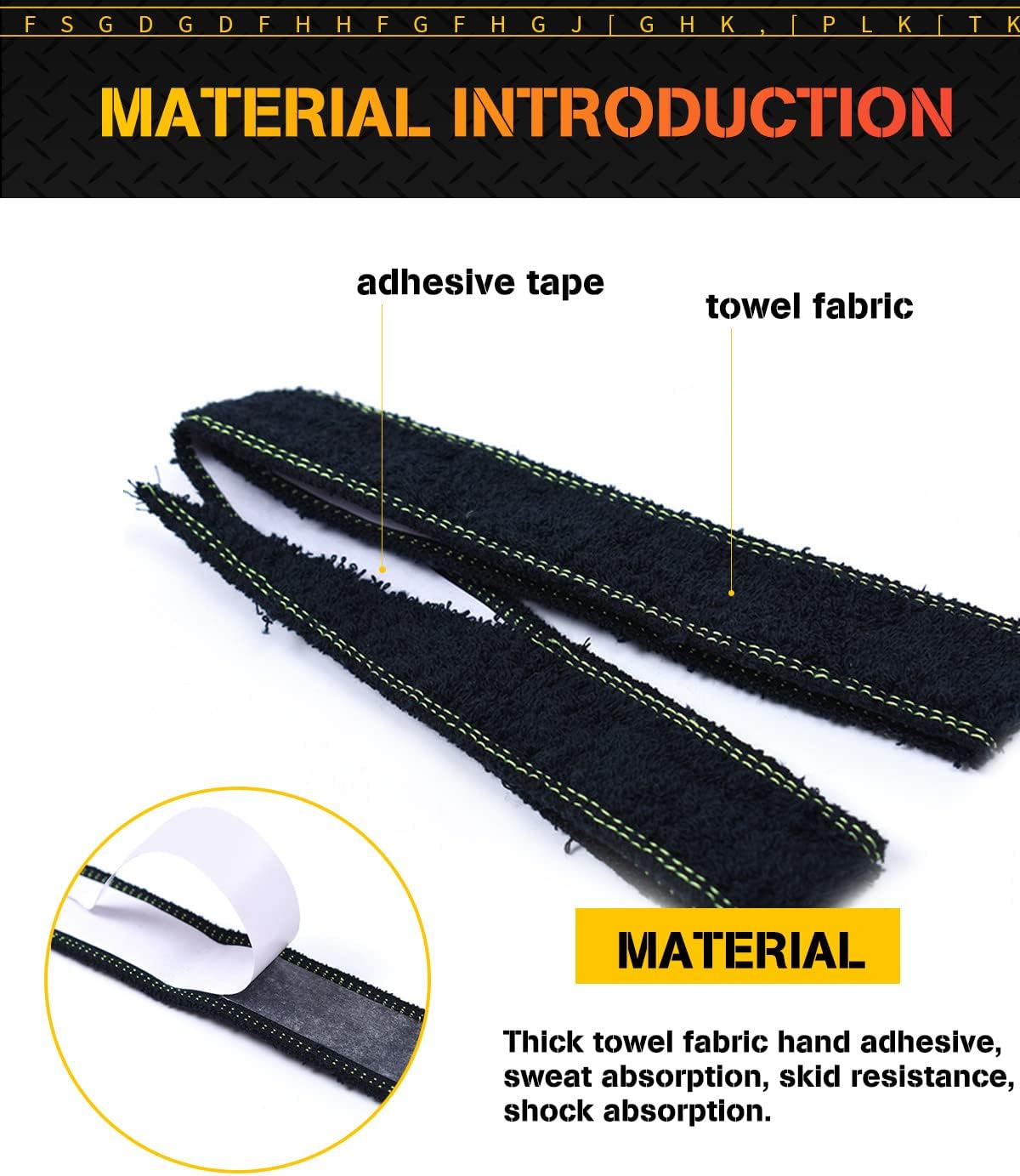 GLL Toweling Racket Overgrip, Super Absorbent Cotton Towel, Skid Resist Absorb Sweat Grip Tape, Handles Protection for Tennis Badminton Racquetball Squash Baseball - Image 5