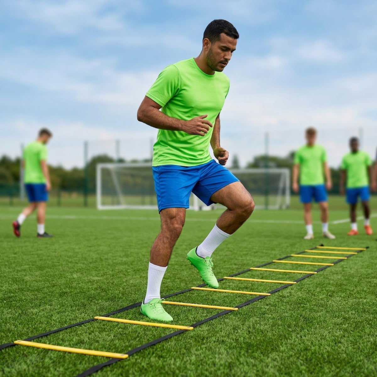 SOFTSOUL Tangle Free Agility Ladder, 12 Fixed Rungs, Heavy Duty Speed & Footwork Training Ladder for Football Soccer Basketball Drills, Portable Exercise Ladder for Kids, Youth & Adults - Image 4