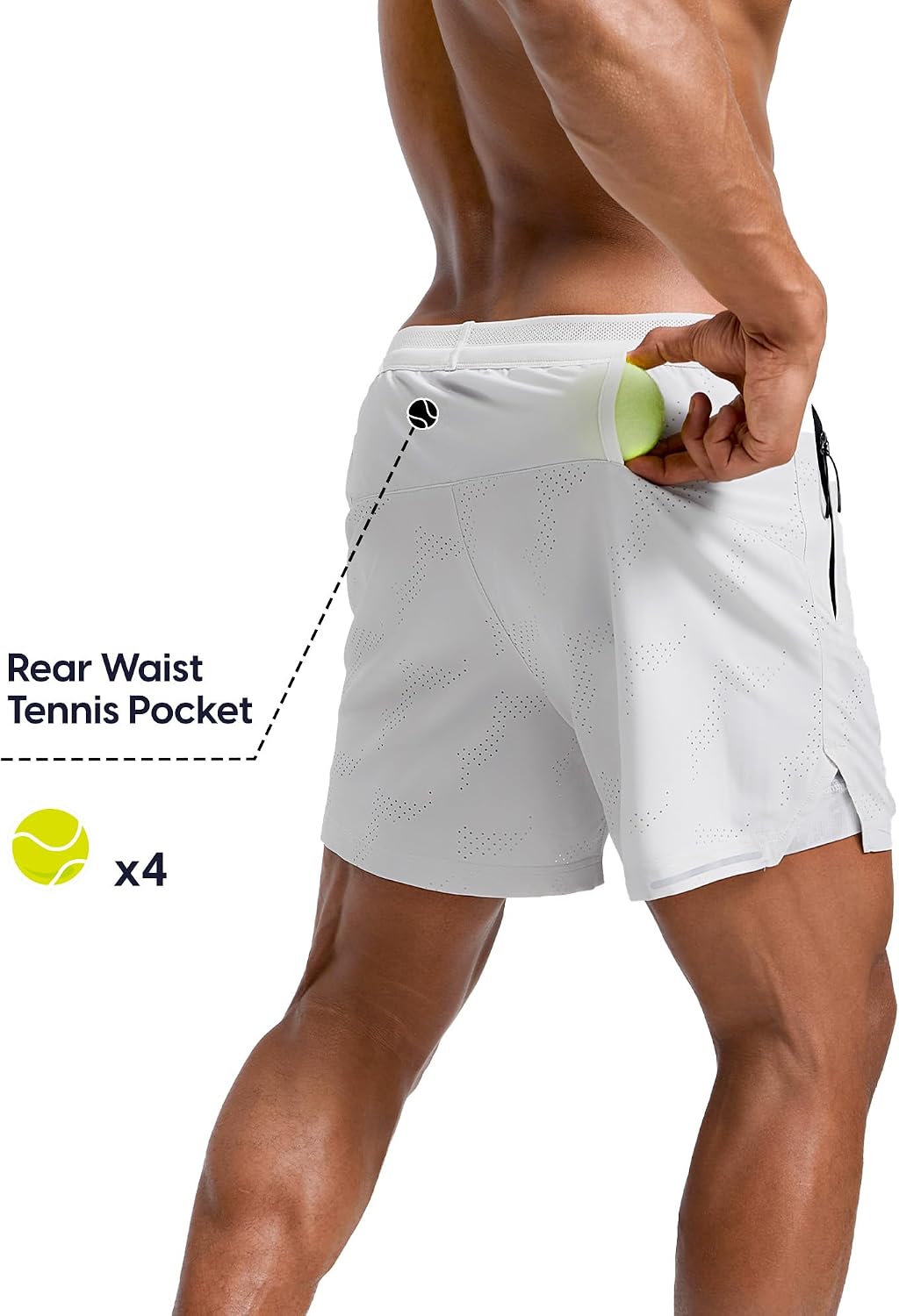 maamgic Men's 2 in 1 Gym Shorts 5 Inch Athletic Tennis Shorts Stretch Workout Running Shorts with Liner - Image 3