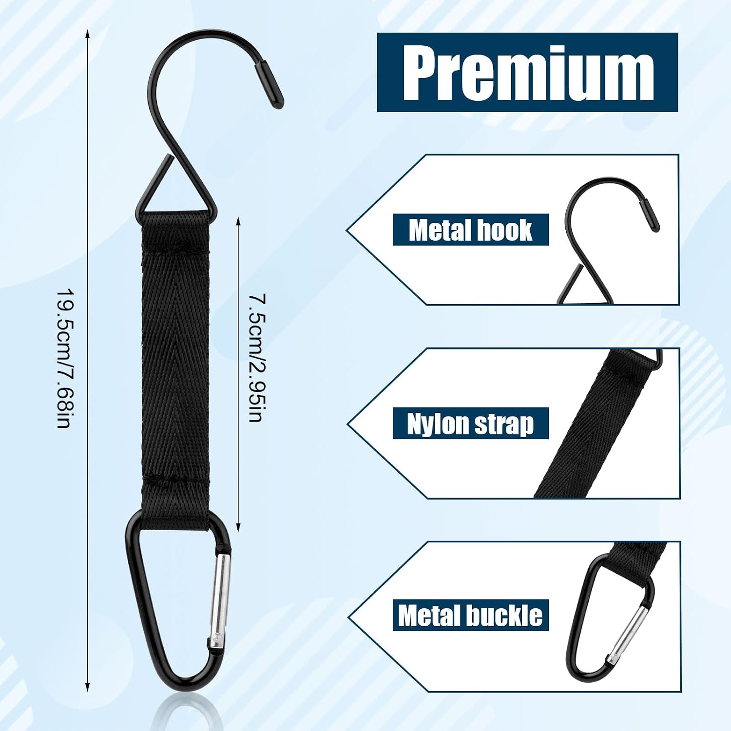 XIHIRCD Fence Hooks, Fence Clips for Backpacks Water Bottles Nylon Aluminum Buckle Hanging Carabiner Clips Multifunctional - Image 2