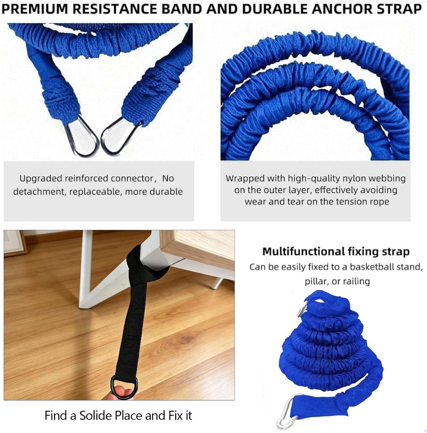 Resistance Speed Training Set, 8pcs Exercise Explosive Force Bounce Physical Equipment Double Rope Improve Agility Power Strength for Jumping Basketball Tennis Football Volleyball - Image 6