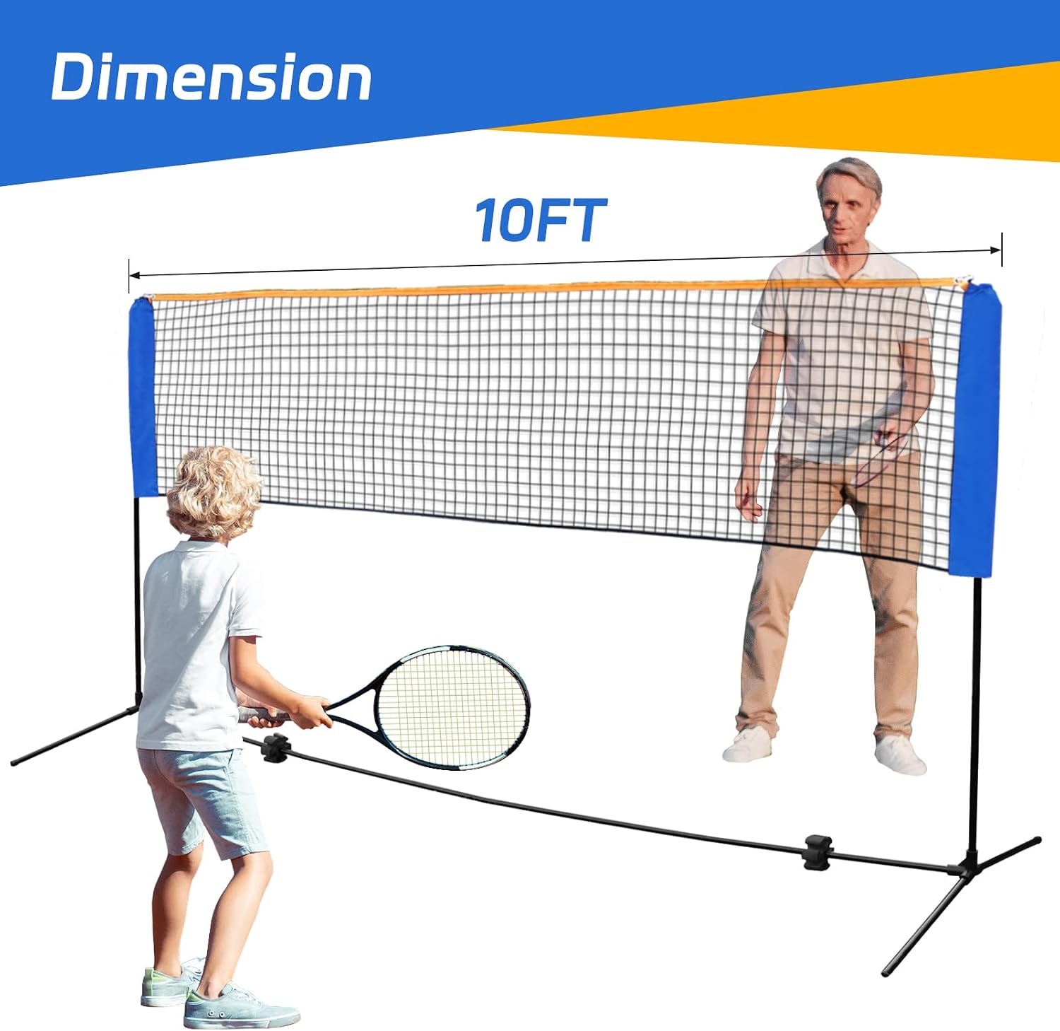 F2C Height Adjustable Portable Tennis Net, Badminton Net for Kids' Volleyball,Soccer Tennis,Pickleball, W/Steel Frame & Carrying Bag Indoor Outdoor Court Bench Backyard Driveway Gym,10FTX 5FT - Image 8