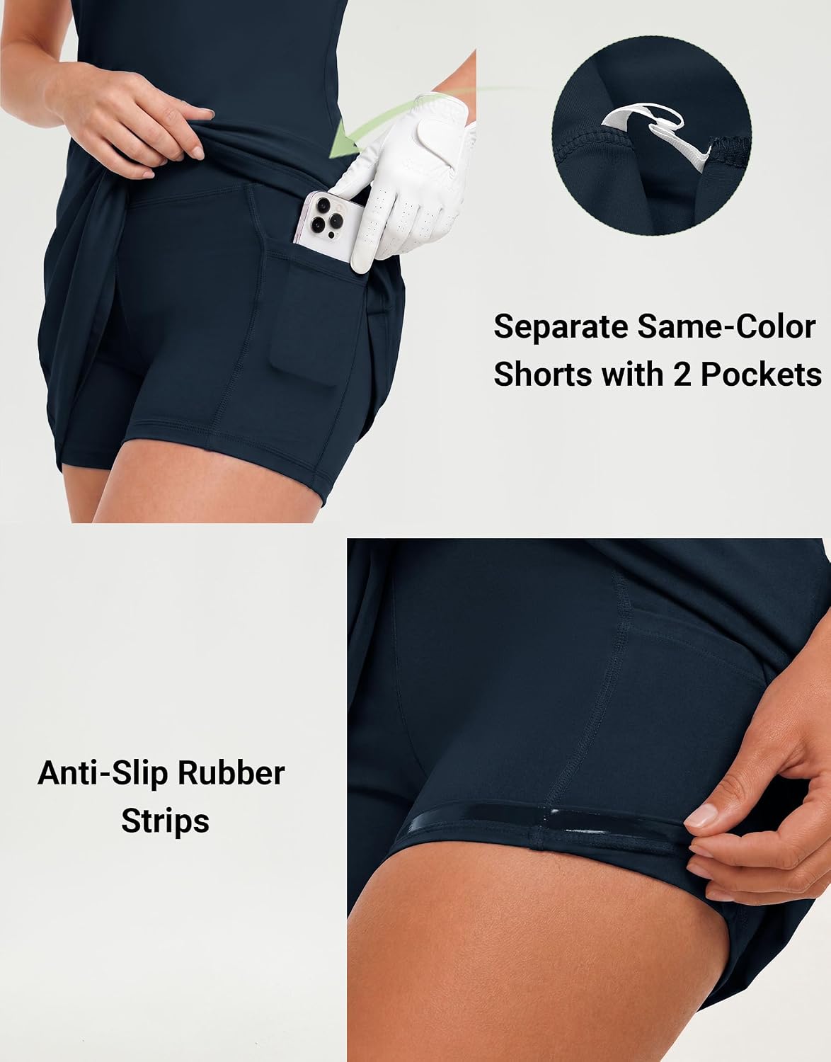 M MAELREG Womens Golf Dress with 2 Pockets on Separate Shorts UPF50+ Tennis Athletic Dress Moisture Wicking 4-Way Stretch - Image 4