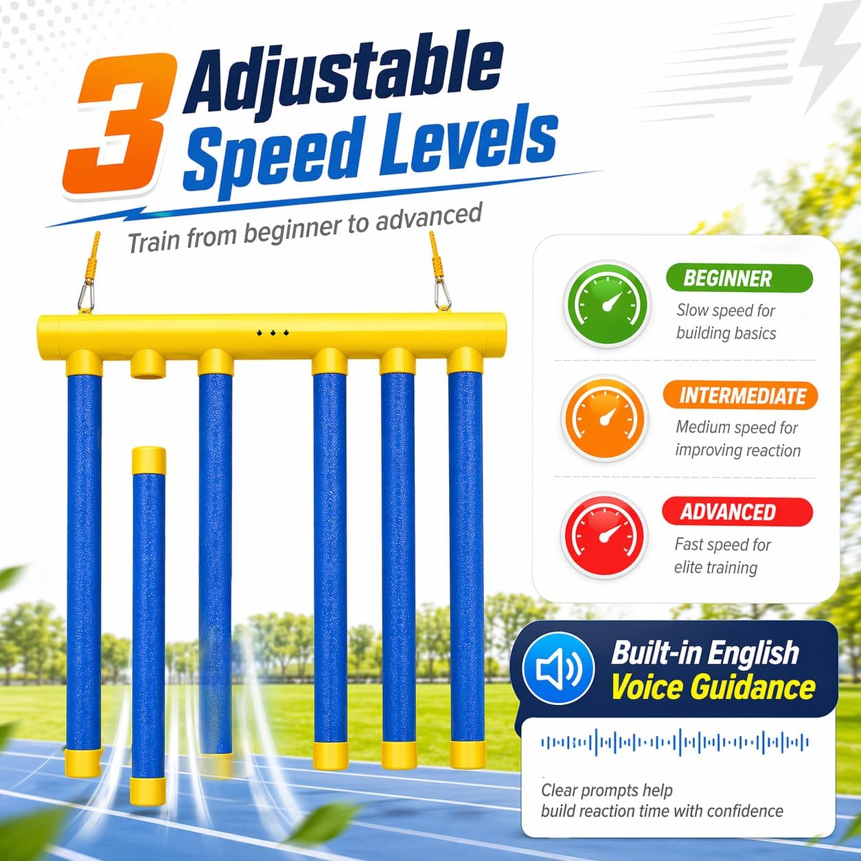 Reflex Drop Sticks Challenge, Falling Sticks Reaction Training Tool, Adjustable Speed Catching Sticks for Hand Eye Coordination & Reaction Time Boost in Adults - Image 2