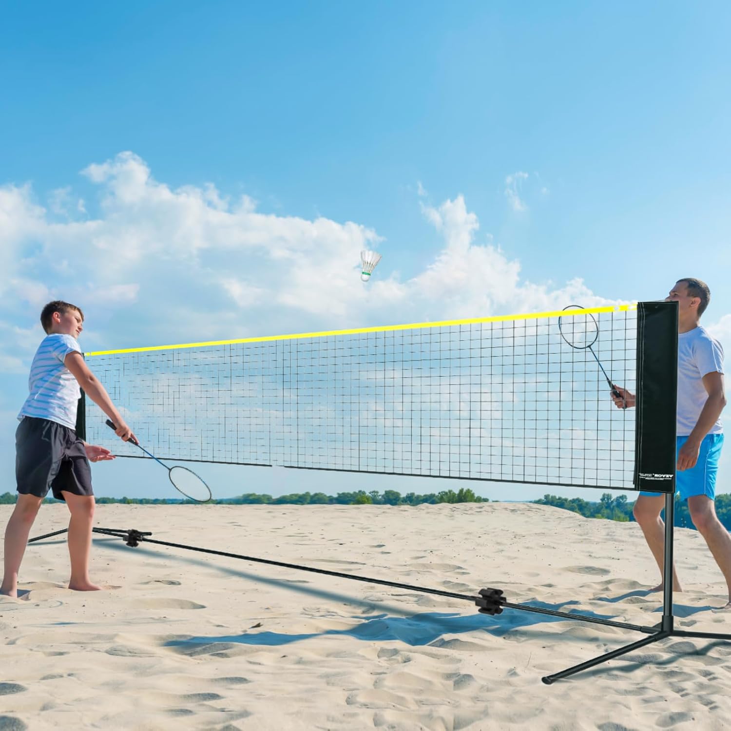 VEVOR Badminton Net, Height Adjustable Volleyball Net, Wide Foldable Pickleball Net, Portable Easy Setup Tennis Net Set with Poles, Stand and Carry Bag, for Kids Backyard Game Indoor Outdoor Use - Image 8