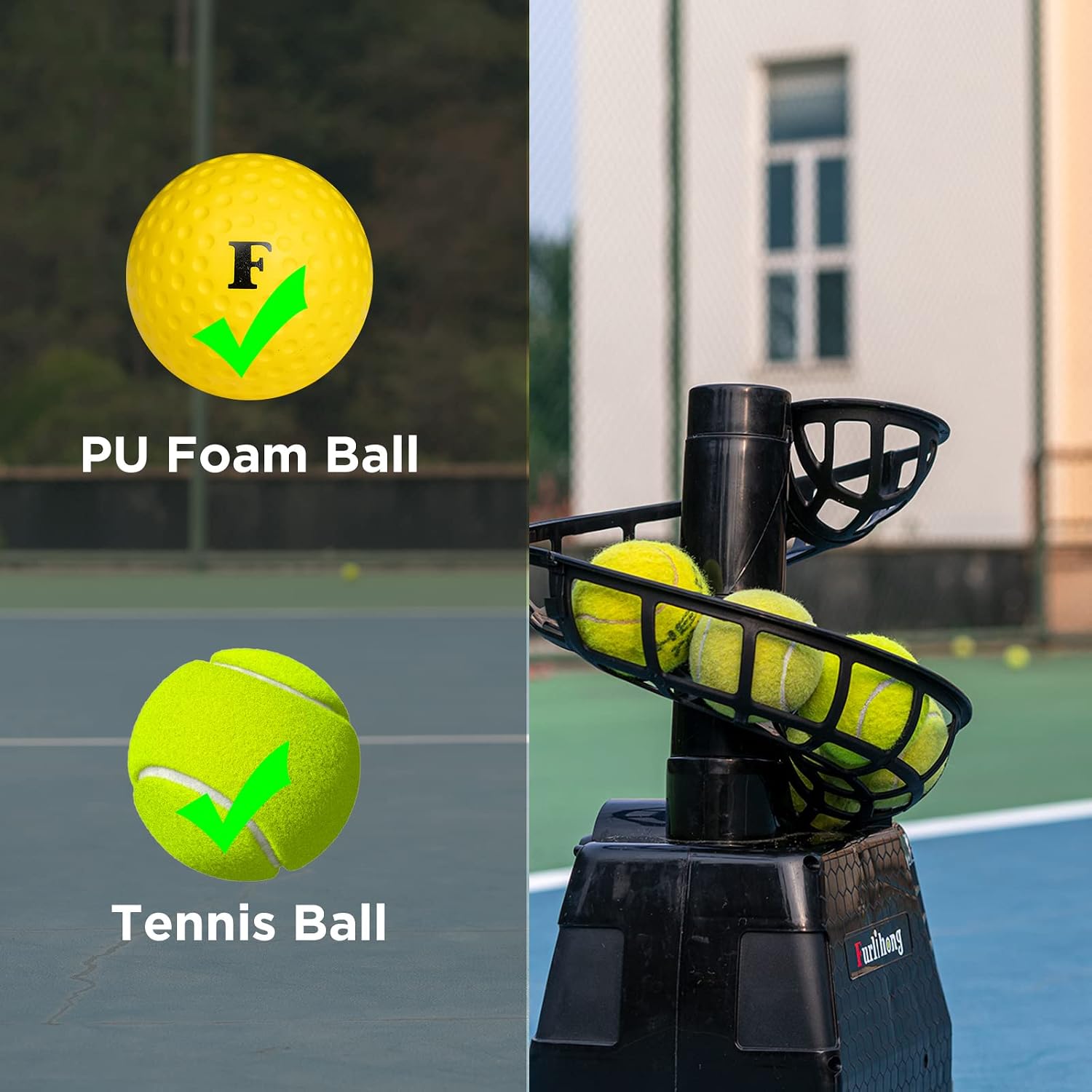 Furlihong 680NT 2 in 1 Tennis Ball & Baseball Training Machine and Net Combo, Ball Recycling System, Includes 680BH and NT01 - Image 4